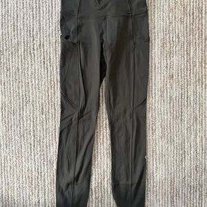 Lululemon Dark Olive Fast and Free Leggings 25”